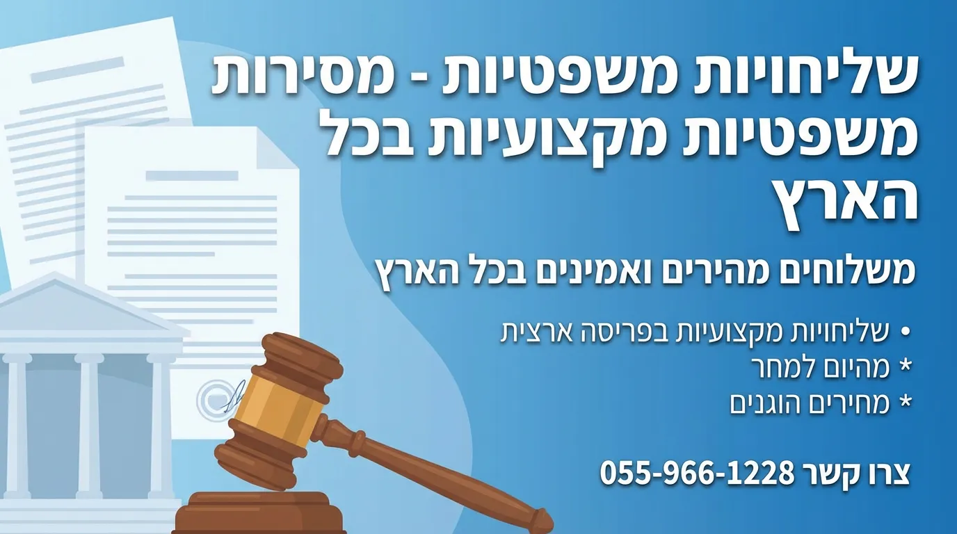 שליחויות משפטיות - מסירות משפטיות מקצועיות בכל הארץ
