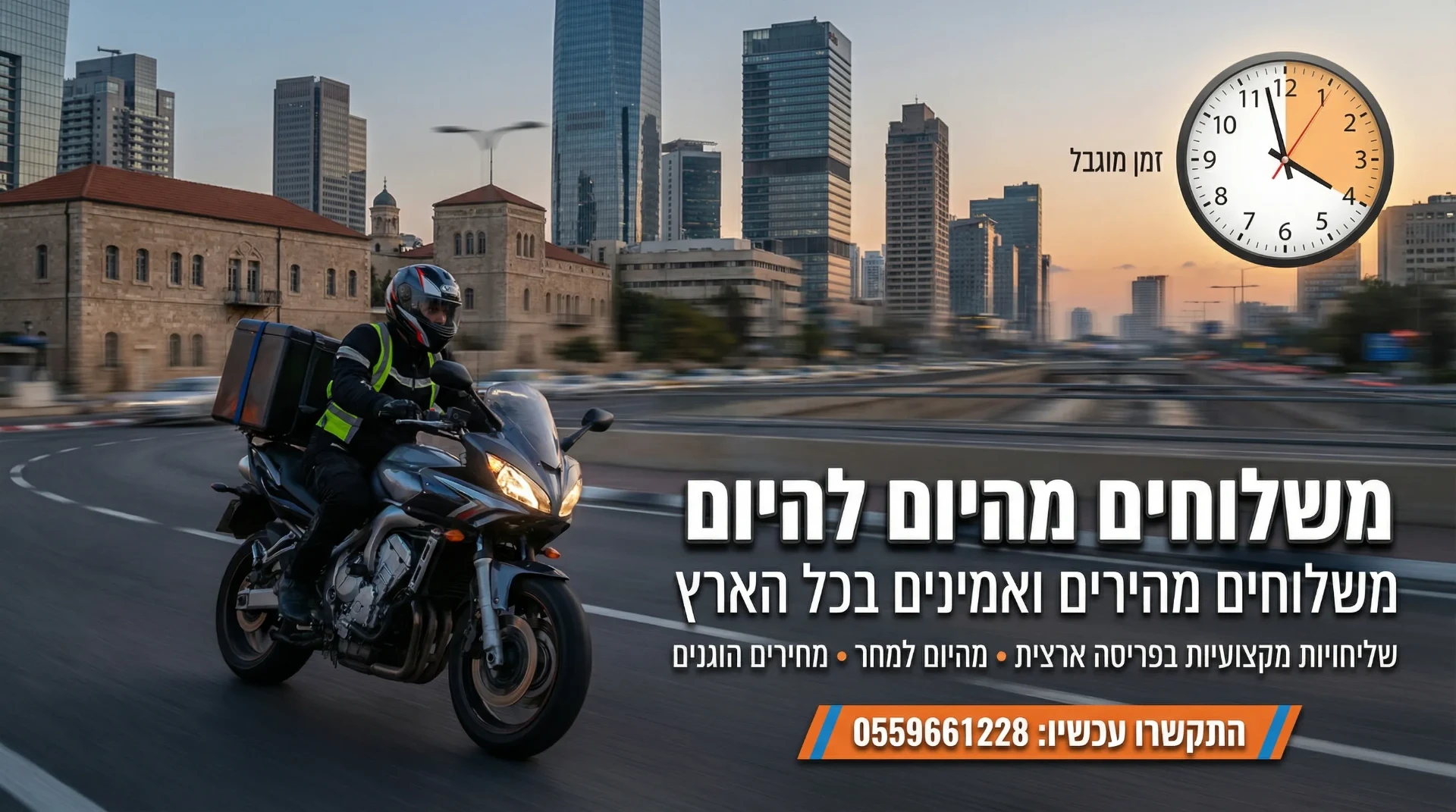 משלוחים מהיום להיום – שליח על אופנוע ברחובות ישראל